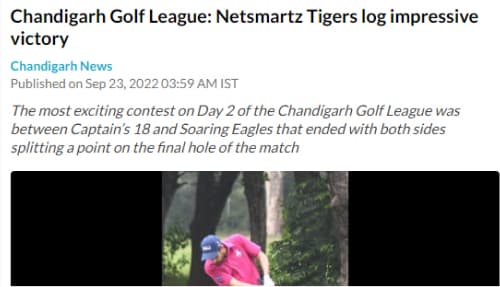 Chandigarh Golf League: Netsmartz Tigers log impressive victory