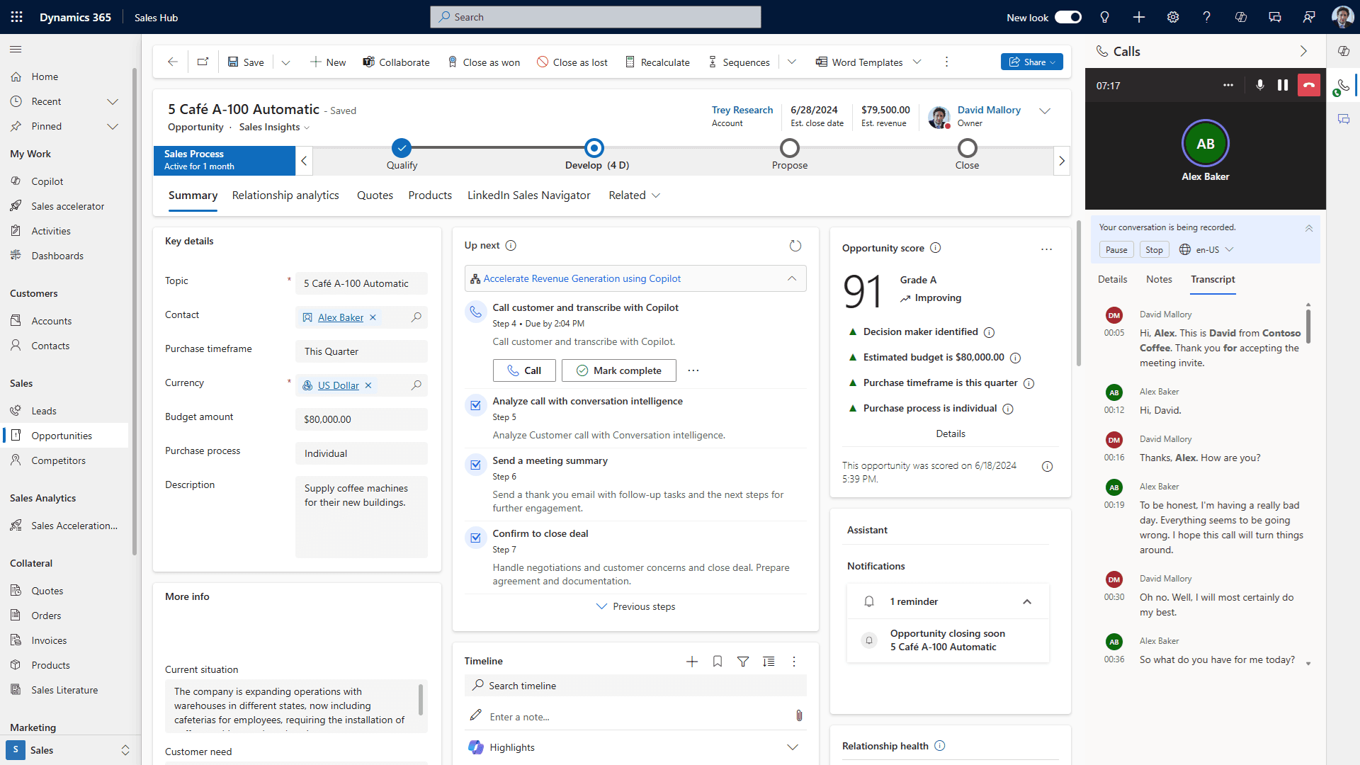 Business Central live dashboard