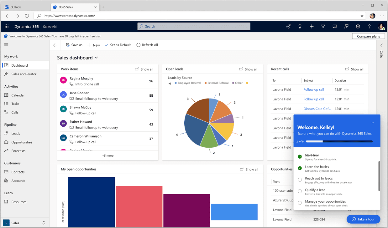 Business Central live dashboard preview