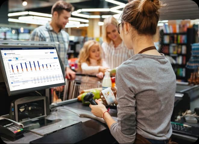 Retail store checkout with POS system